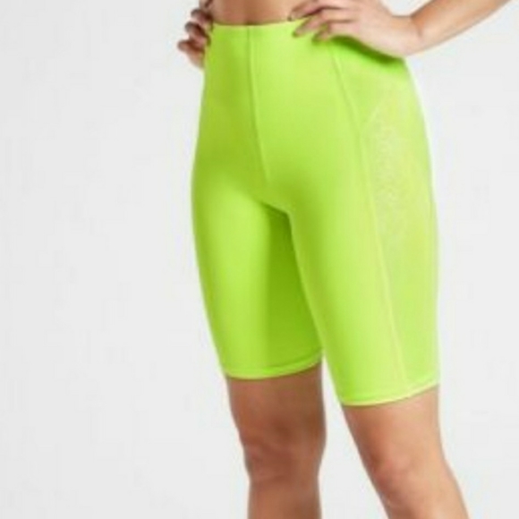 Athleta Pants - Athleta Stay Fly 9" Short Neon Yellow Green Lime Medium